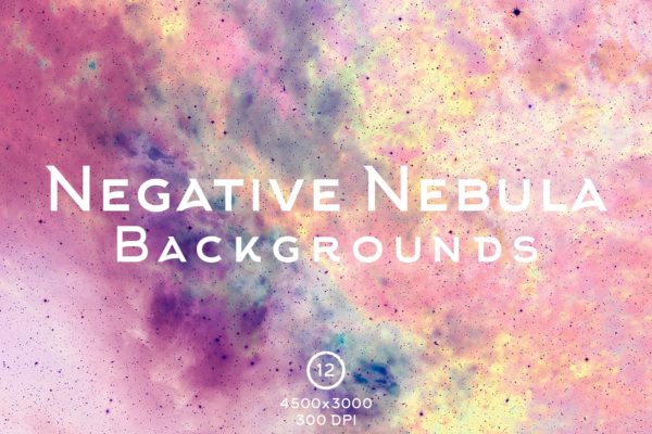 负空间星云抽象虚幻背景图素材 Negative Nebula Backgrounds