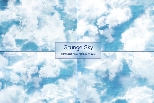 白云飘飘天空高清背景图素材 Grunge Sky Backgrounds