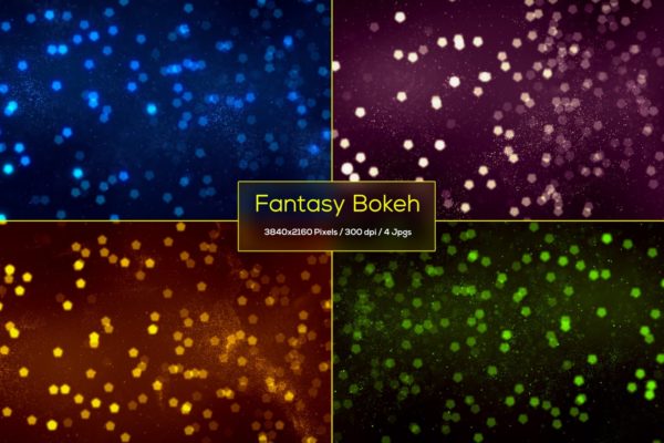 梦幻粒子散景高清背景图素材 Fantasy Bokeh Particles Backgrounds