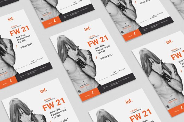时装周活动宣传海报传单第一素材精选PSD模板 Fashion Week Flyer