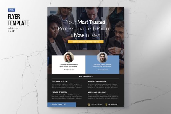 行业领军企业介绍海报传单第一素材精选PSD模板 Business Flyer Template