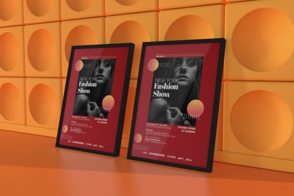 时装秀时尚主题海报传单蚂蚁素材精选PSD模板 Fashion Show Flyer Template