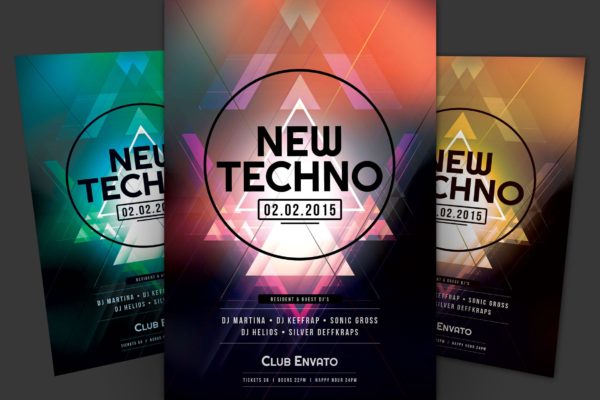 新技术信息科技主题活动海报传单蚂蚁素材精选PSD模板 New Techno Flyer