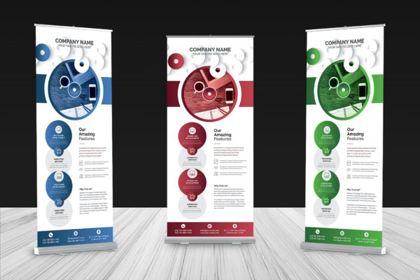 展会/会议/活动企业介绍X展架Banner设计模板 Rollup Banner