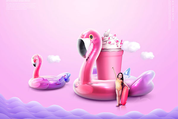 梦幻天鹅创意空间儿童主题海报PSD素材第一素材精选模板