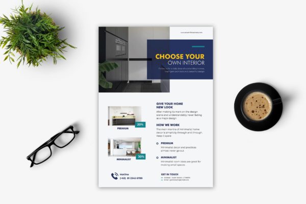 室内设计公司宣传单海报PSD素材蚂蚁素材精选模板v2 Interior Flyer Vol. 2