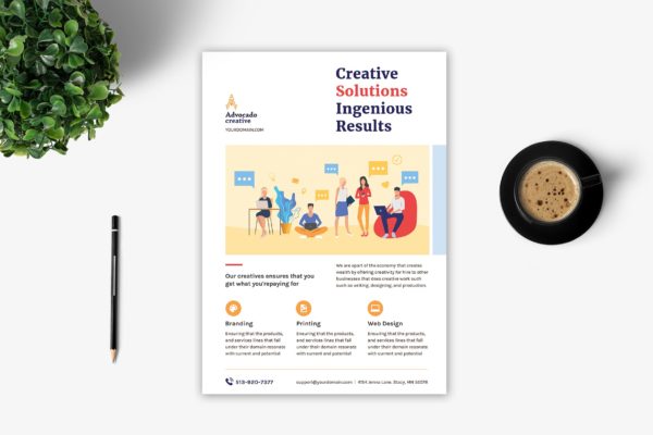 品牌策划设计公司宣传单设计模板v3 Creative Agency Flyer – 3