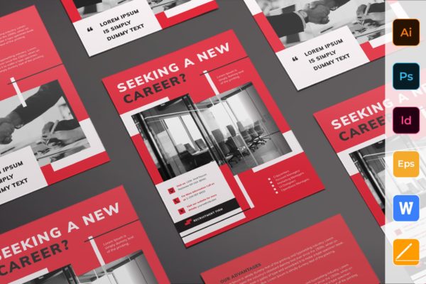 人力资源公司双页传单设计模板 Recruitment Firm Flyer