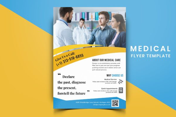 医院诊所医疗主题宣传单排版设计模板v07 Medical Flyer Template-07