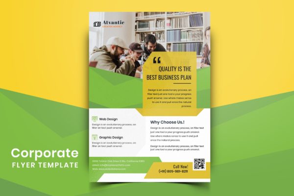 现代设计风格企业宣传单版式模板v04 Corporate Flyer Template-04