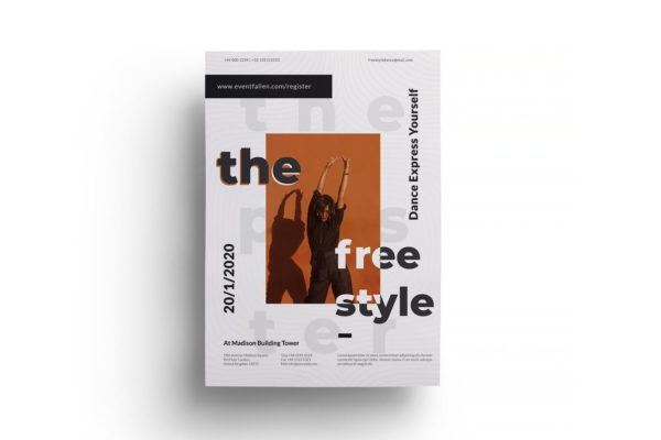 极简排版风格活动主题宣传单模板 Minimal Event Flyer