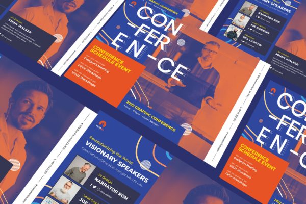 学术/行业会议A5尺寸宣传单设计PSD模板 Conference A5 Business Flyer PSD Template