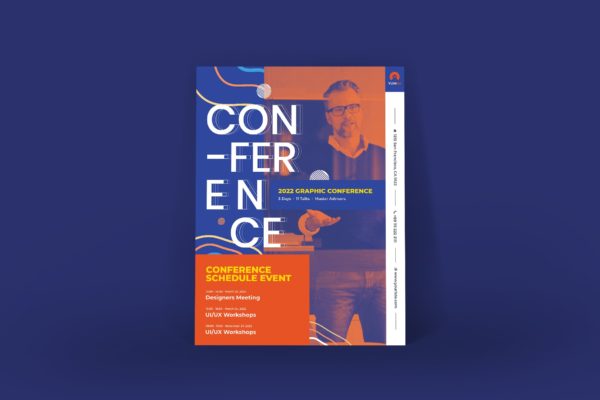 学术/行业会议活动海报PSD素材第一素材精选PSD模板 Conference Poster PSD Template