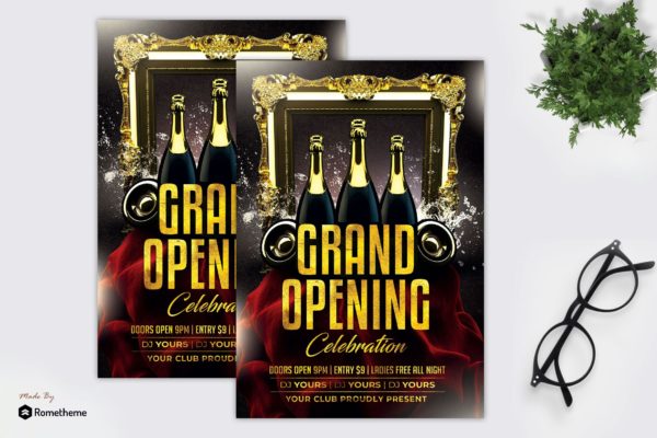 盛大开幕店铺开业庆祝活动宣传单模板 Grand Opening – Flyer MR