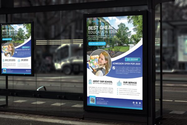 高级私立初中招生简章海报PSD素材蚂蚁素材精选模板 Kokoi – Junior Education Poster HR