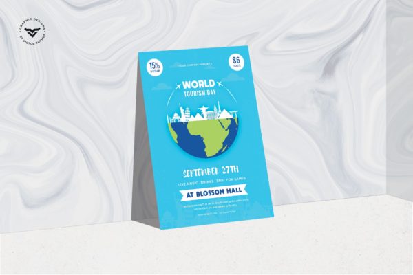 世界旅游日主题传单设计模板 World Tourism Day Flyer Template
