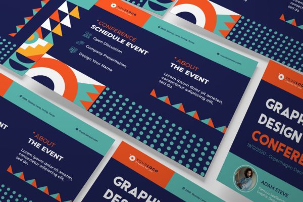 活动&会议主题A5尺寸横版商务传单模板 Event Conference A5 Business Flyer Template