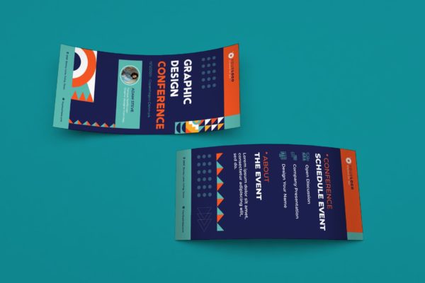 活动&会议主题商业广告卡设计模板 Event Conference DL Rackcard Illustrator Template