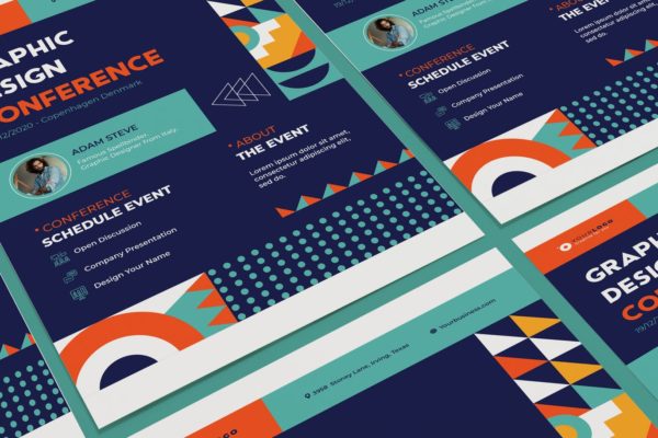 活动&会议主题海报PSD素材第一素材精选模板 Event Conference Poster Illustrator Template