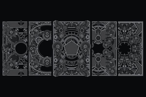 5款机甲设计背景海报PSD素材第一素材精选模板 5 mecha poster template chptr 1