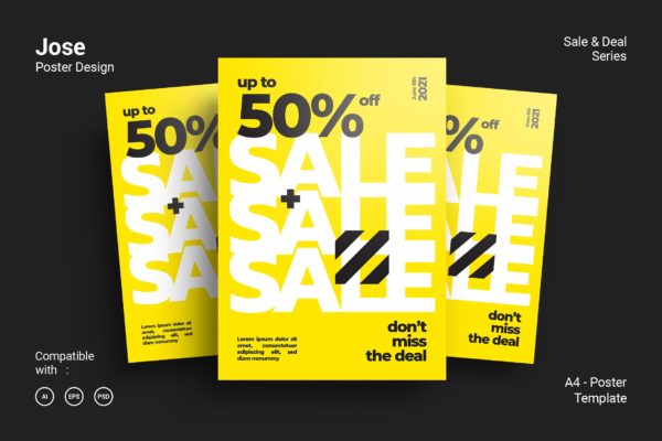 创意文字排版风格海报PSD素材蚂蚁素材精选模板 Jose Poster Design