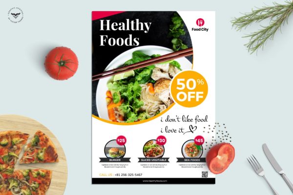 西式快餐促销宣传单设计模板 Restaurant Flyer Template