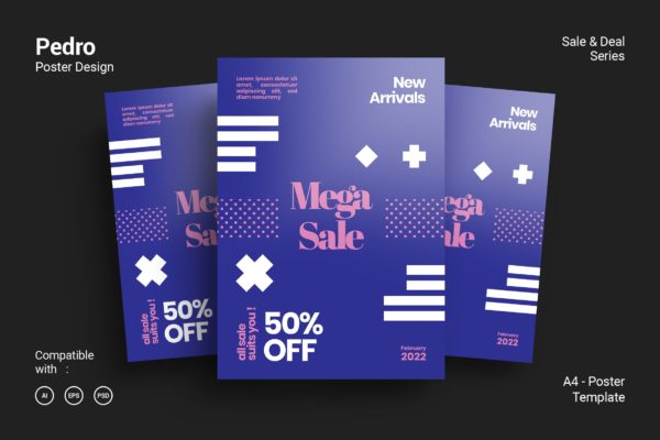 极简主义排版设计海报PSD素材第一素材精选 Pedro Poster Design