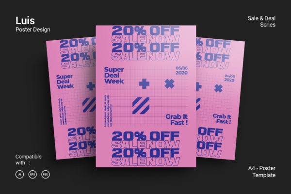 创意文字排版设计海报PSD素材蚂蚁素材精选 luis Poster Design