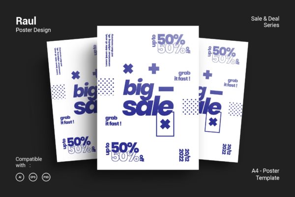 简约文字&符号版式设计海报PSD素材蚂蚁素材精选 Raul Poster Design