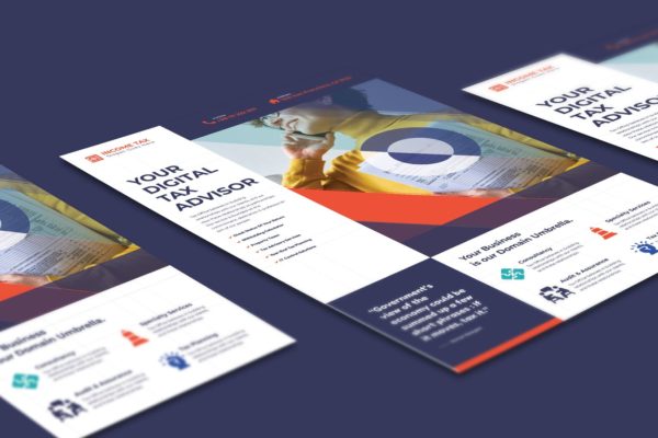 所得税主题宣传单设计PSD模板 Income Tax Flyer PSD Template