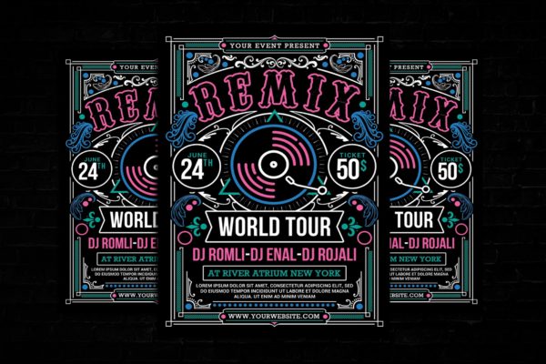 现代DJ音乐活动海报传单第一素材精选PSD模板 Modern DJ Event Flyer