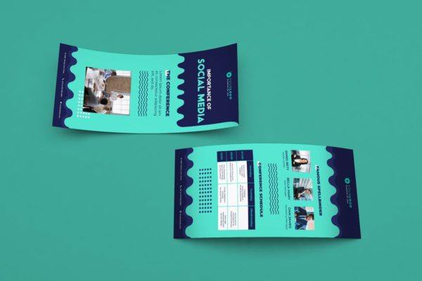 会议/演讲/讲座等活动商业广告卡设计模板 Event Conference DL Rackcard Illustrator Template