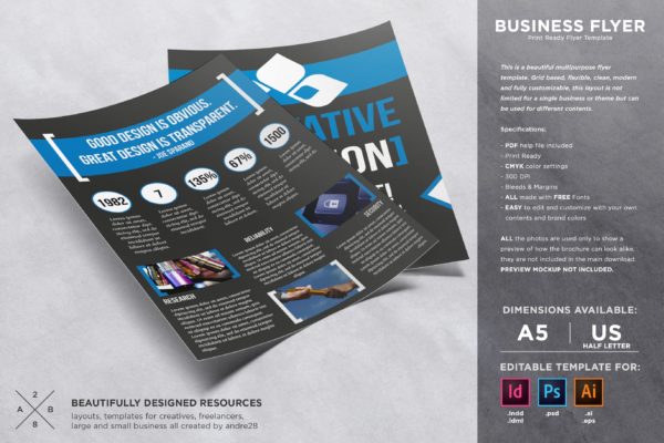 经典实用企业业务/简介宣传单设计模板 Business Flyer Template