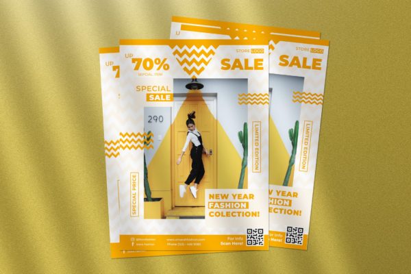 新年特别促销活动主题传单设计模板 New Year Colection Flyer