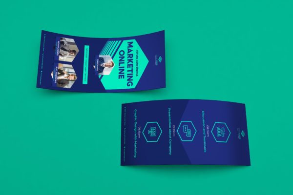 活动/会议/讲座广告宣传卡设计模板 Event Conference DL Rackcard Illustrator