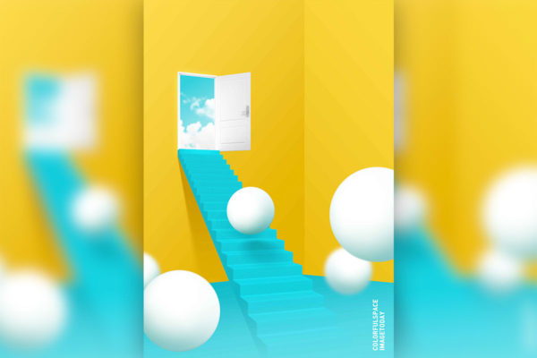 天堂阶梯抽象梦幻空间海报PSD素材蚂蚁素材精选psd素材