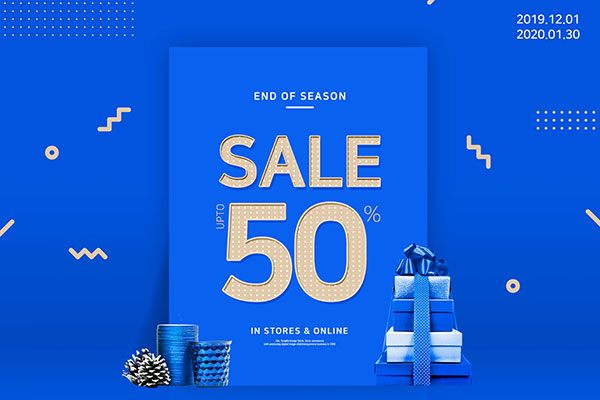 半价折扣购物促销活动宣传海报psd素材