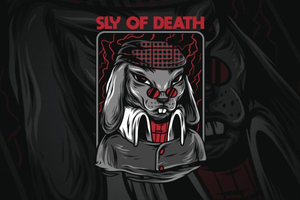狡猾の兔潮牌T恤印花图案蚂蚁素材精选设计素材 Sly of Death
