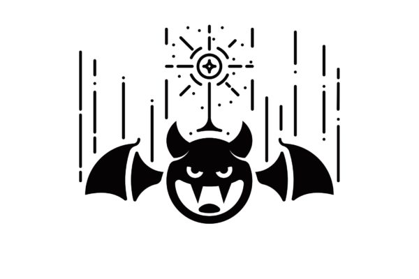 吸血鬼黑白手绘插画素材 Bloodsucking monster illustration