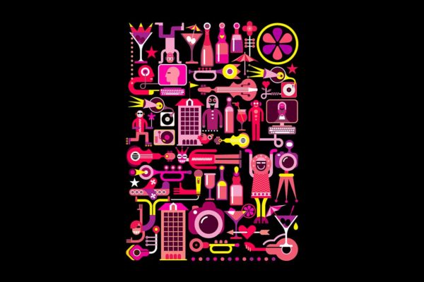 夜总会迪斯科派对矢量插画蚂蚁素材精选素材 Nightclub Disco Party vector illustration