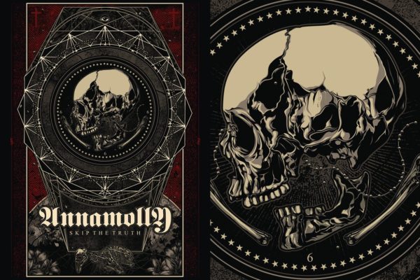 恐怖骷髅头手绘印花图案素材 Annamolly