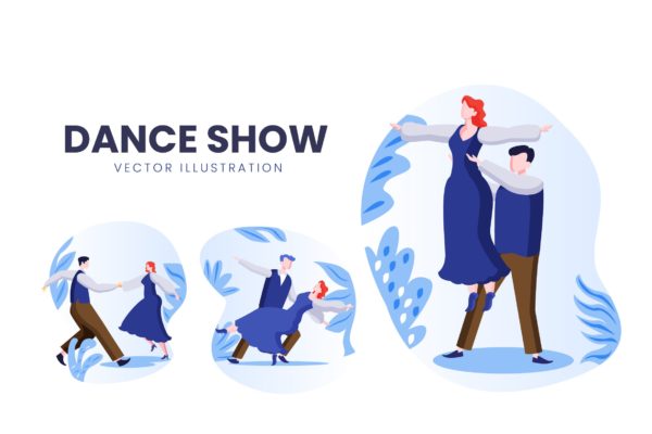 舞蹈表演人物形象第一素材精选手绘插画矢量素材 Dance Show Vector Character Set
