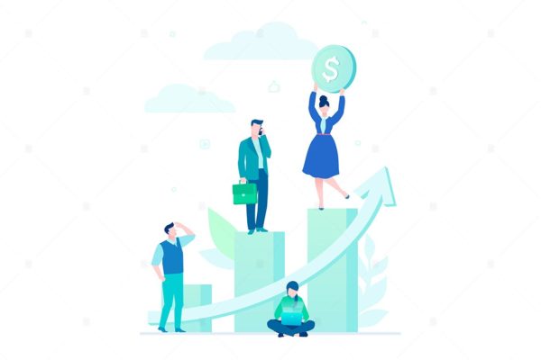 业务增长扁平设计风格矢量概念插画 Business growth – flat design style illustration