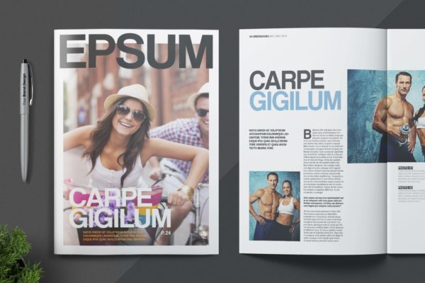 健身运动主题蚂蚁素材精选杂志InDesign模板 Magazine Template