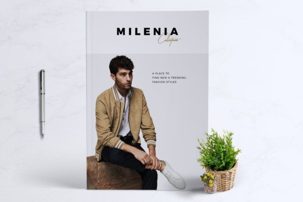 时装品牌新品目录产品画册蚂蚁素材精选Lookbook设计模板 MILENIA Fashion Lookbook