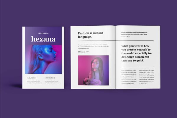 时尚潮牌产品画册设计模板 Hexana Fashion Lookbook Catalogue