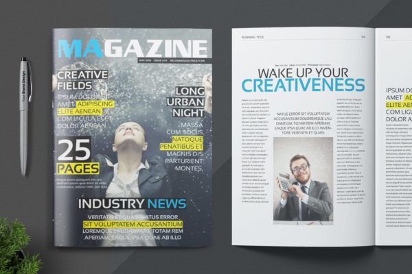 多行业适用专业第一素材精选杂志排版设计模板 Magazine Template