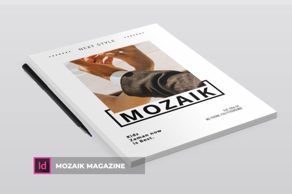 时尚生活主题蚂蚁素材精选杂志排版设计INDD模板 Mozaik | Magazine Template