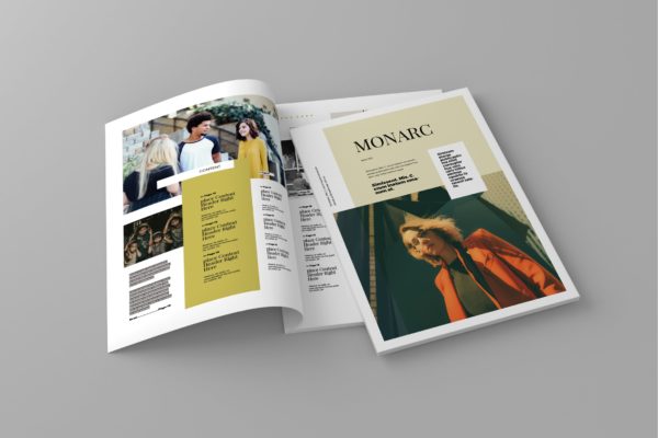 时尚企业蚂蚁素材精选杂志排版设计模板 Monarc – Magazine Template