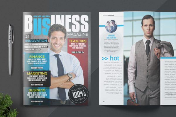 商务/金融/人物第一素材精选杂志排版设计模板 Magazine Template